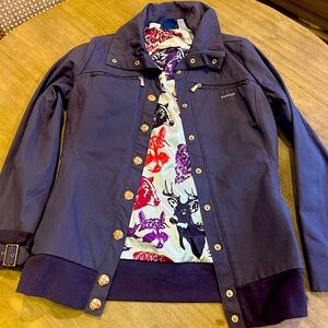 RARE Reebok Sample Utility Jacket w Colorful Lining & Rose Gold Fastenings. Sz M